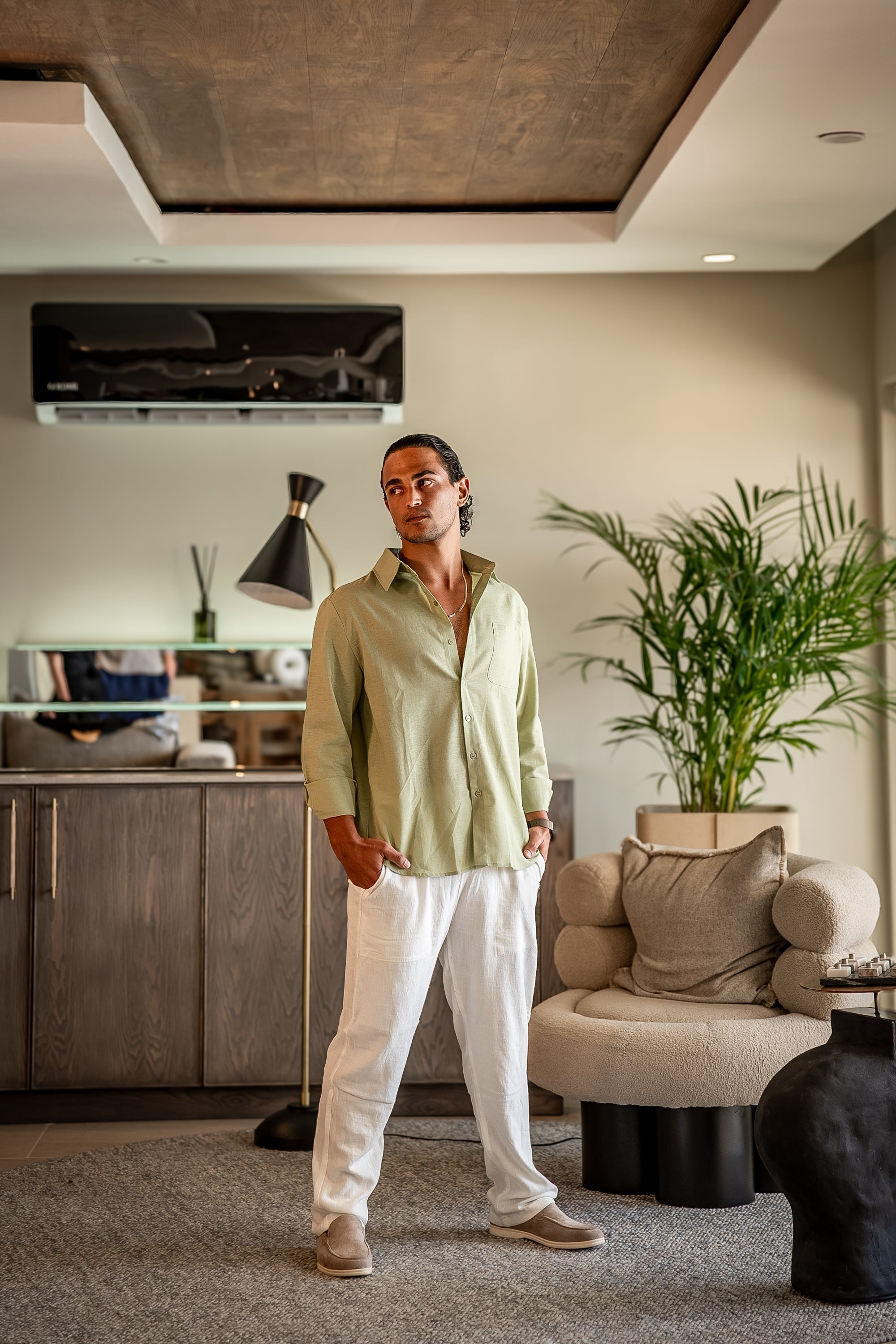 Thamestrade Linen Set Long Sleeve