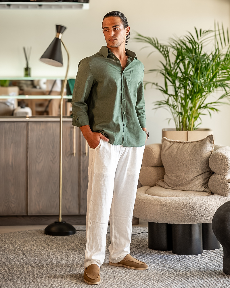 Thamestrade Linen Set Long Sleeve