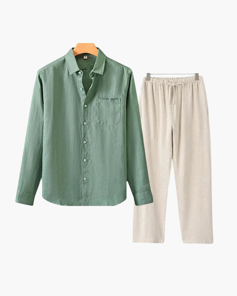 Thamestrade Linen Set Long Sleeve