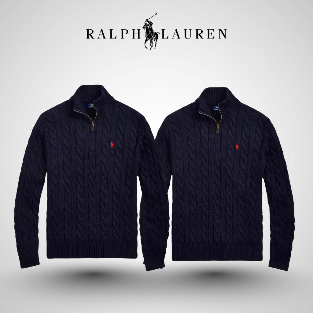 Twisted zip-up 1/4 in premium cotton RL
