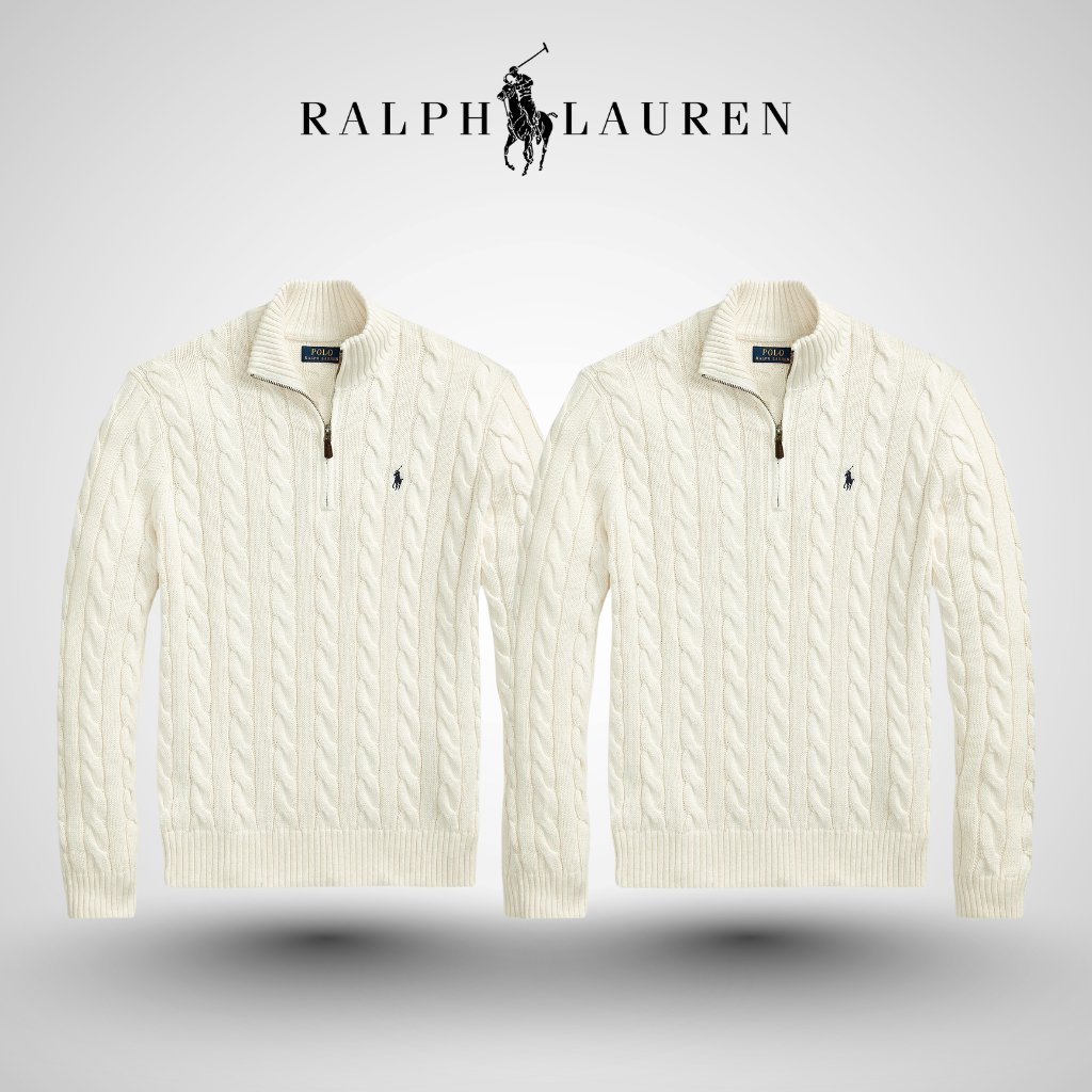 Twisted zip-up 1/4 in premium cotton RL