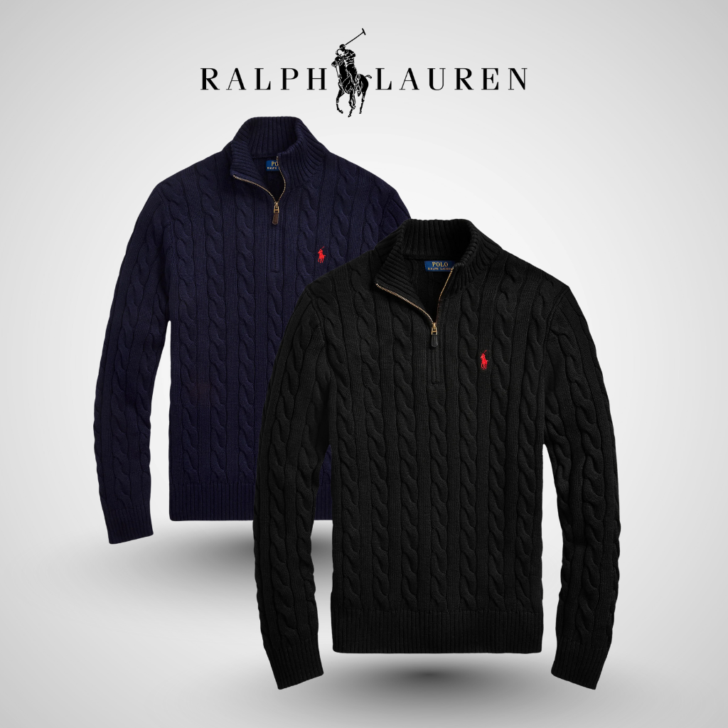 Twisted zip-up 1/4 in premium cotton RL
