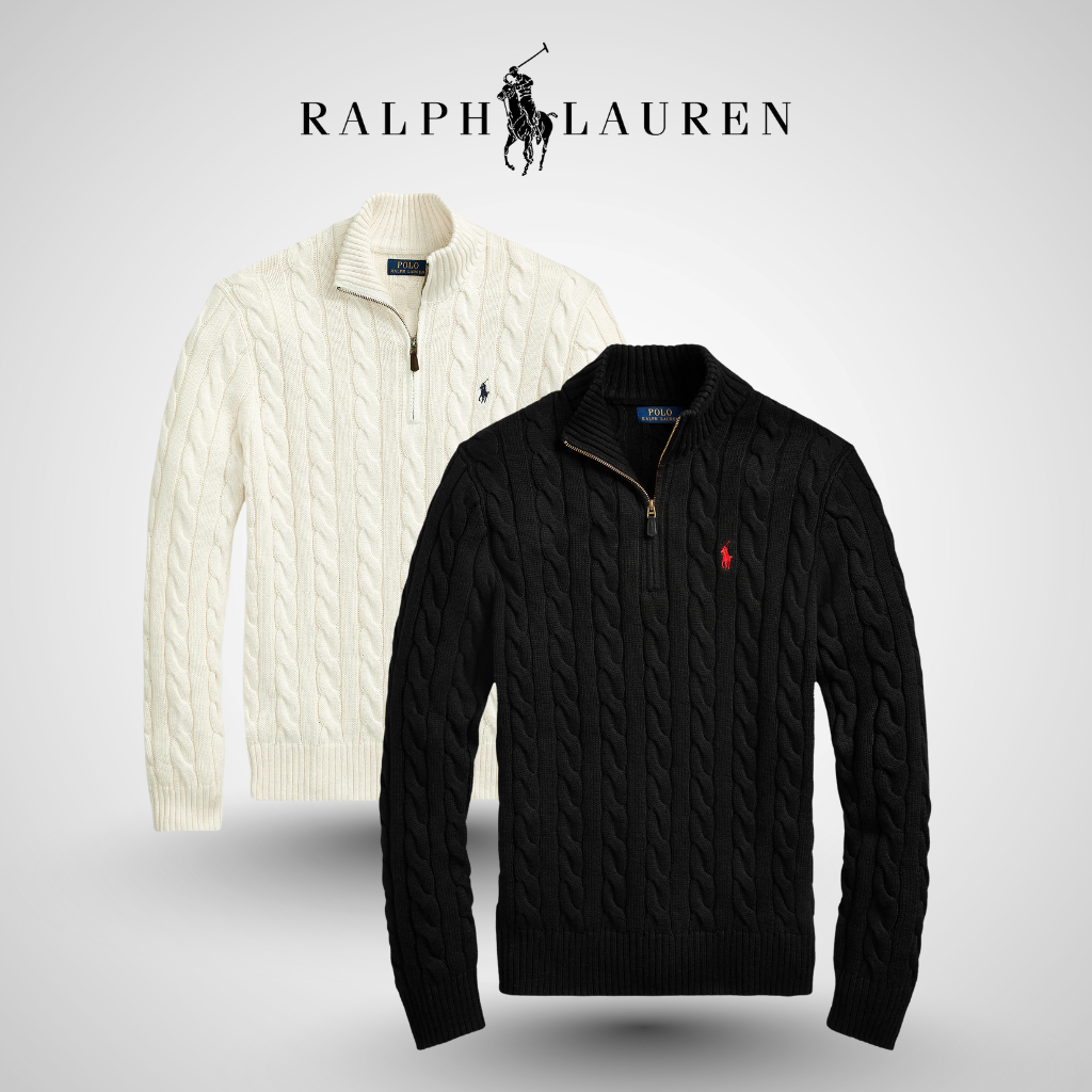 Twisted zip-up 1/4 in premium cotton RL