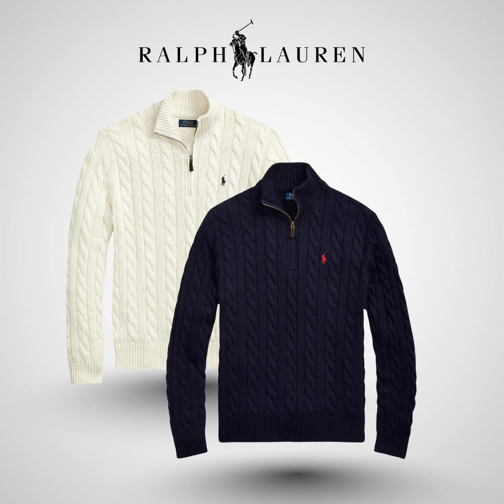 Twisted zip-up 1/4 in premium cotton RL