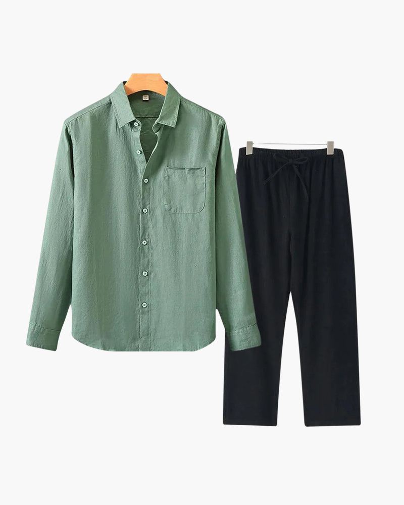 Thamestrade Linen Set Long Sleeve